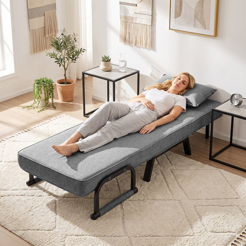 Chaise longue inclinable à deux accoudoirs Lippi, Gris