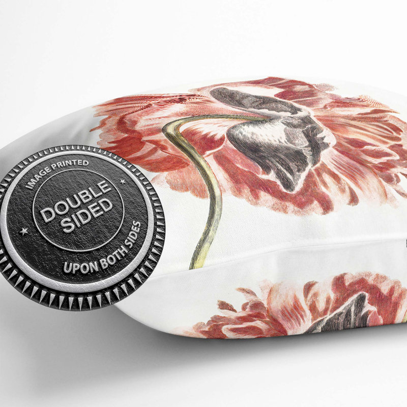 Peony Flower by Johan Teyler Cushion with Filling, 55cm H x 55cm W x 20cm D