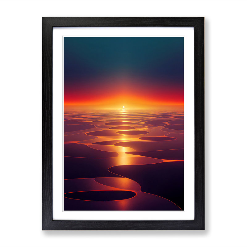Fancy Sunset - Framed Print, Black, 64cm H x 46cm W x 2cm D