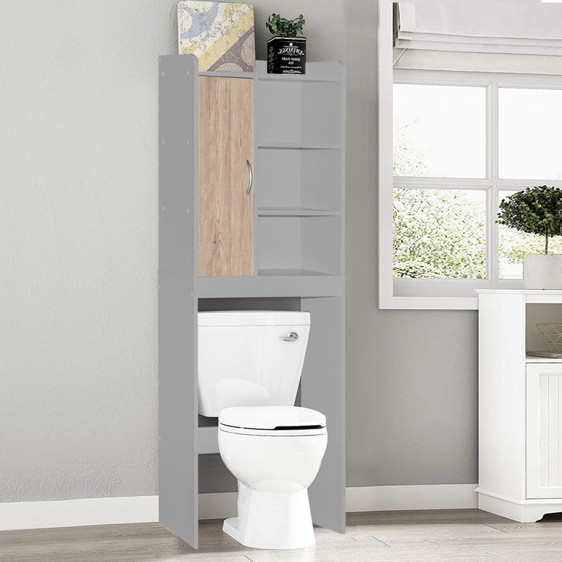 Over The Toilet Storage, Light Gray/Natural Oak