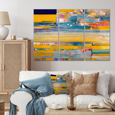 «Every Little Ocean Sunset Abstract Expressionism on Canvas», reproduction de 3 pièces