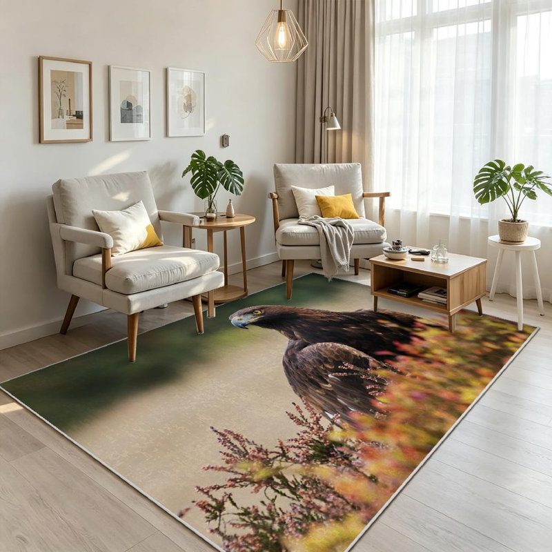 Tapis doré Gold Bird, Rectangle 71 po x 98 po