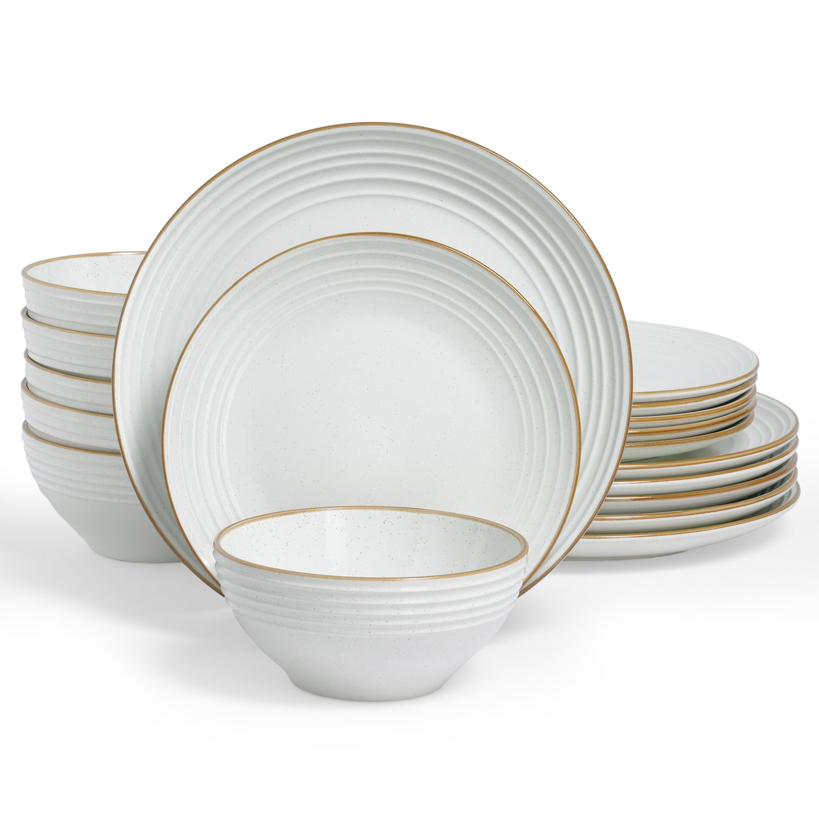 Latitude Run?? Daysi 18 Piece Stoneware Dinnerware Set, Dish Set for 6 ...