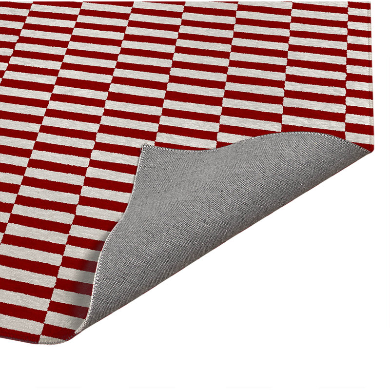 Off Stripe Low Profile Kitchen Mat, Cranberry Red, Rectangle 5' x 7'