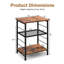 Table de chevet en acier brun rustique