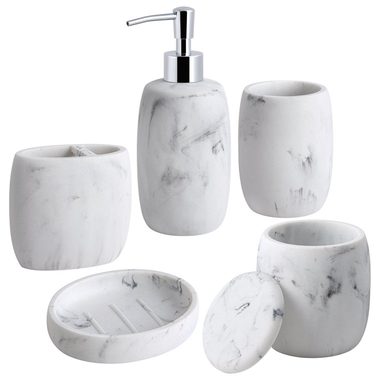 Ivy Bronx Self Draining Soap Dish, Marble Look Soap Dishes For Bar