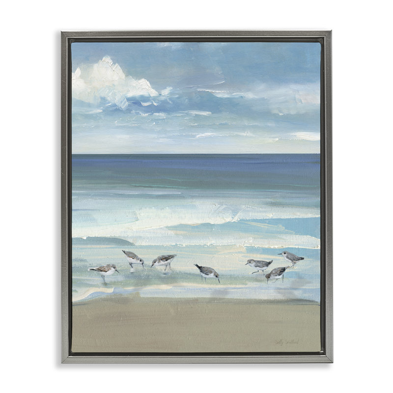 Cadre flottant avec vagues douces, conception de Sally Swatland, Cadre flottant gris lustré, H 21 po x l 17 po