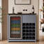 Armoire à café et à collation de 41,7 pouces avec mini-réfrigérateur, prise de courant intégrée et 3 tiroirs ouverts, bleu-gris-135968658