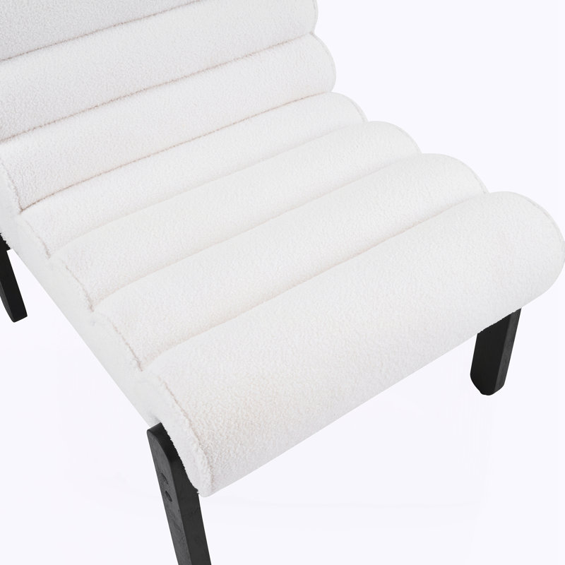 Chaise d'appoint avec structure en bois massif, White, Black
