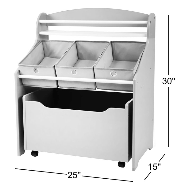 Organisateur de jouets avec bacs Milas 3-en-1