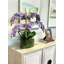 Faux Orchid Arrangement in Glass Vase with Moss
