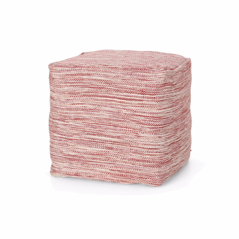 Pouf carré en coton, repose-pieds