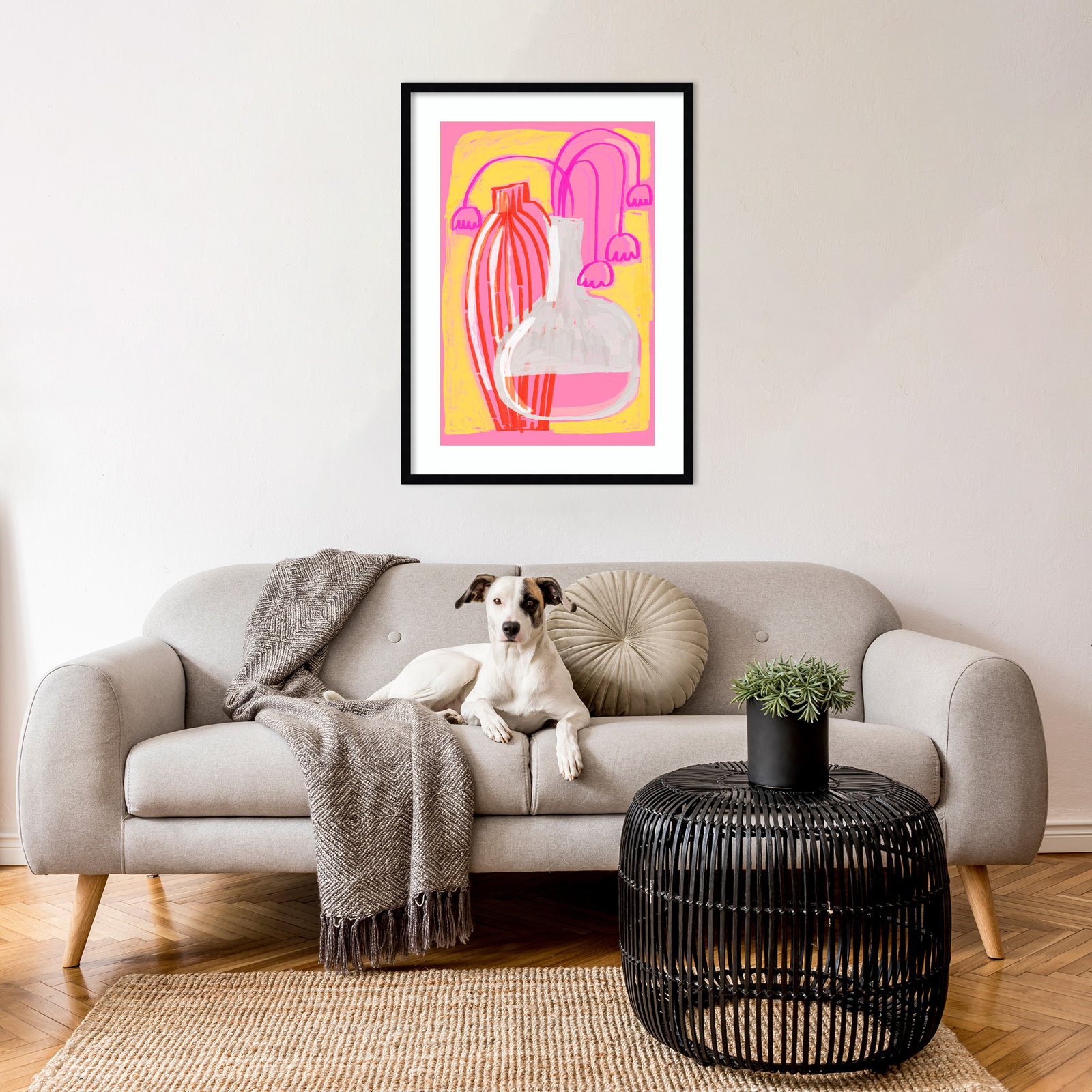 Neon Still Life No 5 by Treechild Wood Framed Wall Art Print, Black, 33" H x 24" W