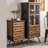 Black+Brown Solid Wood+Iron+Glass Display Cases-120279270