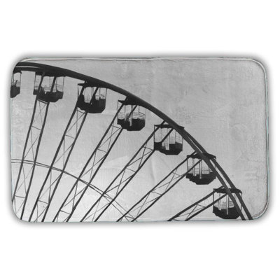 Quarter of a ferris wheel Bath Mat with Non-Slip Backing - Quick Dry Memory Foam Bathroom Rug - Absorbent - Modern Plush Spa-Style - Machine Washable