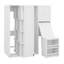 Lit escamotable mural simple avec bibliothèque, armoire supérieure, bureau extensible et rangement latéral-288575068