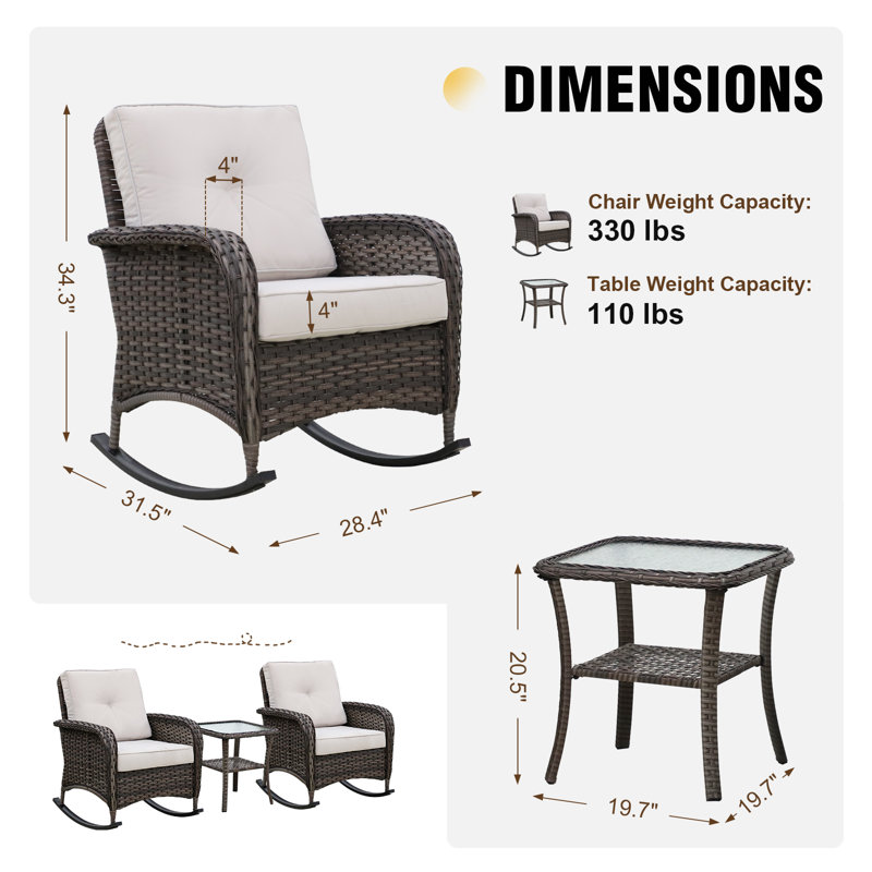 2 - Person Outdoor Seating Group with Cushions
