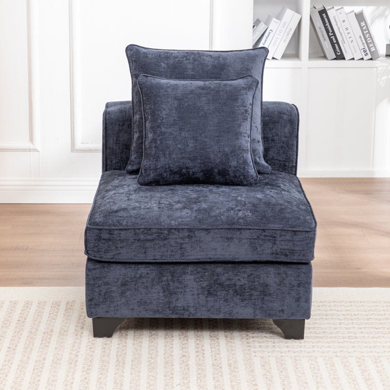 Chaise sans accoudoirs Bennett, Bleu