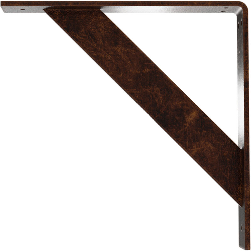 Support traditionnel en acier, Cuivre antique, H 12 po x l 2 po x P 12 po