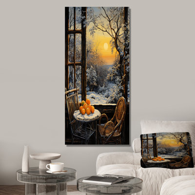 «Frosty Winter Landscape Sunrise II», art mural paysage d'hiver