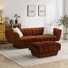 Upholstered Chesterfield Sofa with Ottoman