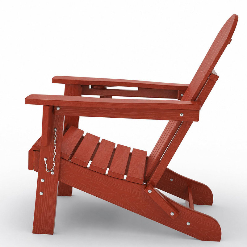 Ensemble de 2 chaises longues pliantes Adirondack pliables en PEHD avec porte-gobelets, inclinable et ergonomique, capacité de 380 lb