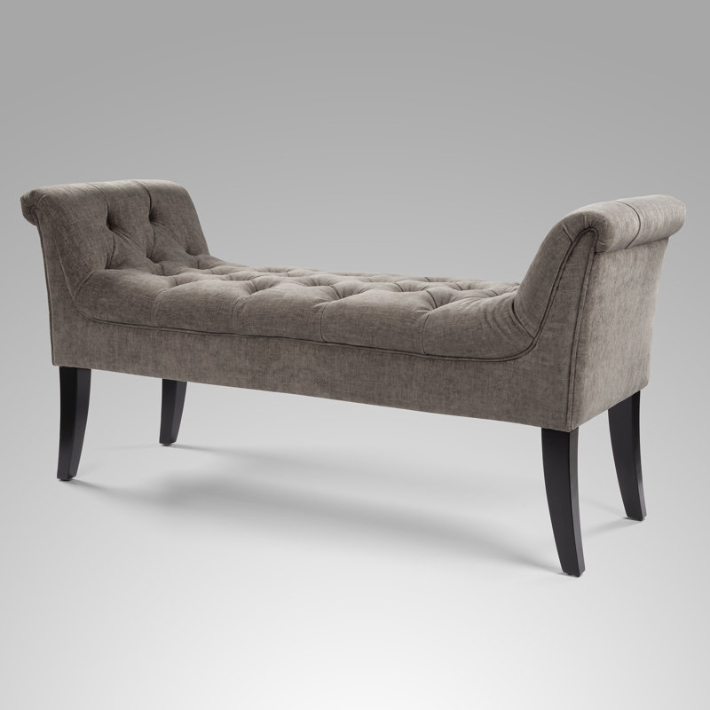 Delie Polyester Upholstered Bench, Grey