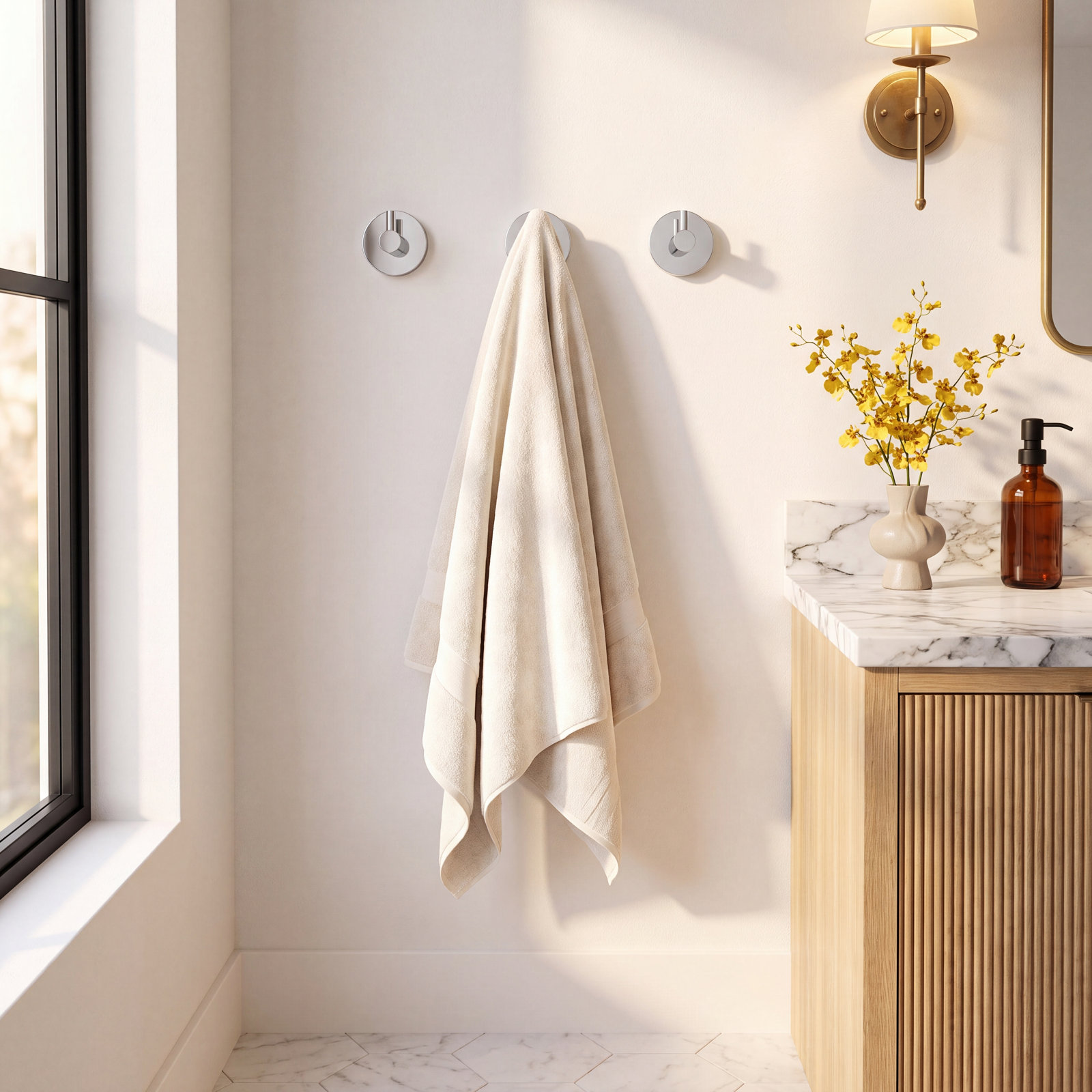 Circular Wall-Mounted Towel Hook, Chrome