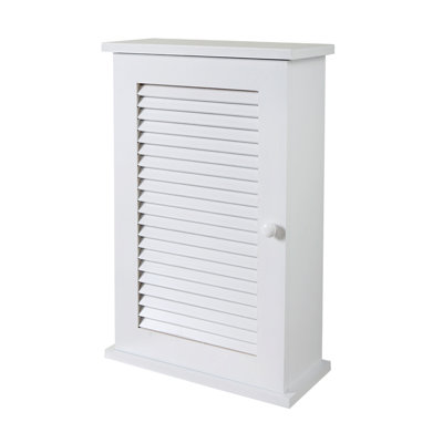 Wall Mounted Cabinet, Hanging Medicine Cabinet With 3 Tiers, Accent Cabinet With A Louvered Door