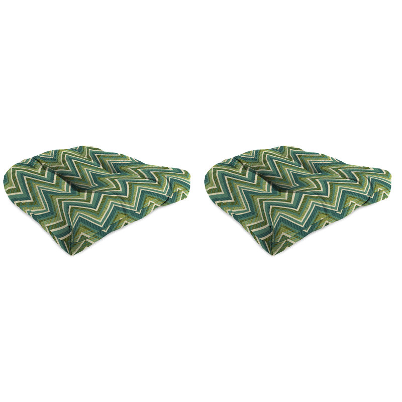 Contoured Outdoor Wicker Seat Cushion, Luxe Indigo Polyester