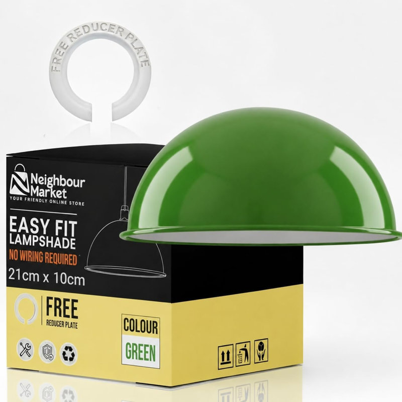 Abat-jour dôme en forme de dôme 8,27 po, paquet de 2, housse en métal industriel, Green