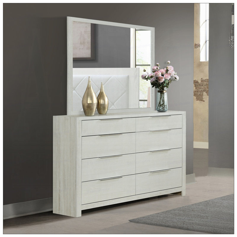 Commode moderne avec 8 tiroirs de rangement et meubles de chambre à coucher en bois