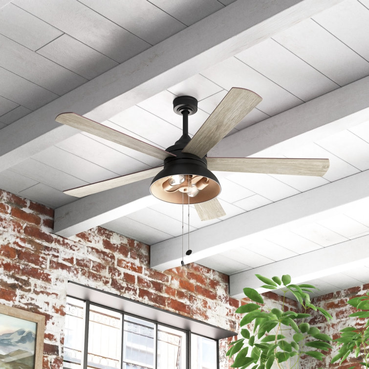 Prominence Home Brightondale 52-in Galvanized LED Indoor/Outdoor Ceiling Fan