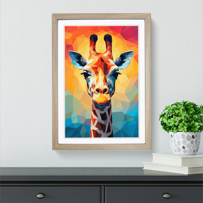 Giraffe Geometric Art - Framed Print