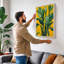 Potted Plant in Yellow Botanical - Wrapped Canvas-701704273-701704274
