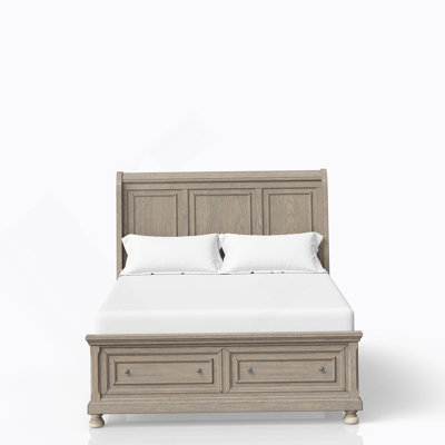 Antique Gray Queen Storage Bed