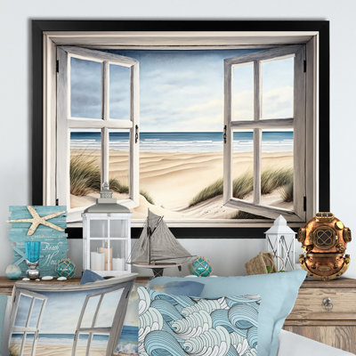 Fenêtre sur la plage - reproduction sur toile