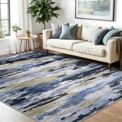 Tapis moderne antidérapant lavable à la machine pour le salon et la chambre à coucher