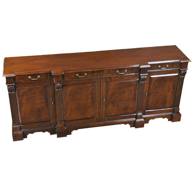 Burled Penhurst 85'' Solid Wood Sideboard, Brown