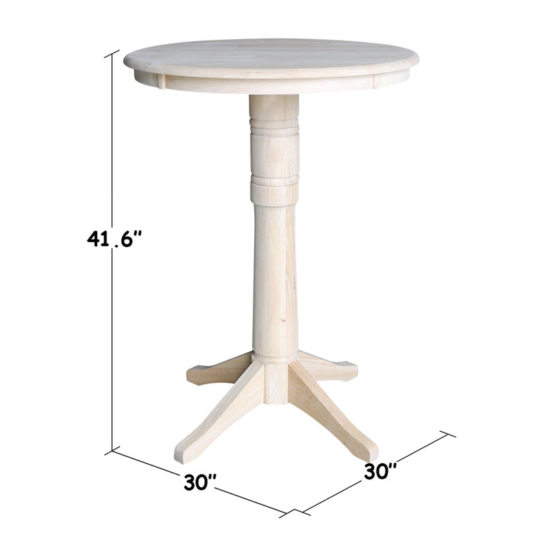 Table de salle à manger Craighead, H 41,9 po x L 30 po x l 30 po, Prêt à finir / non fini
