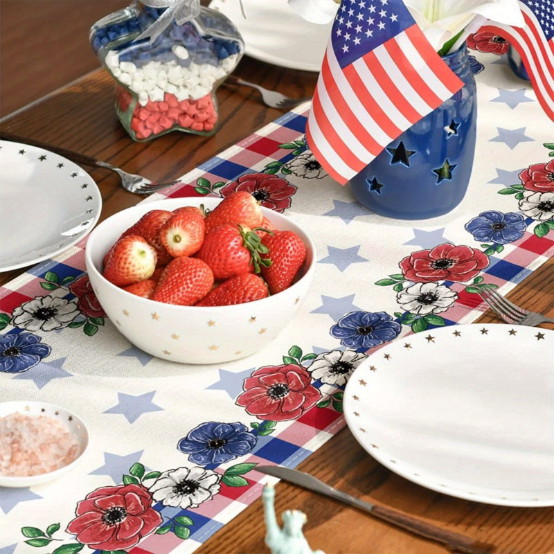 Ensemble de chemin de table et napperons Vases Flowers