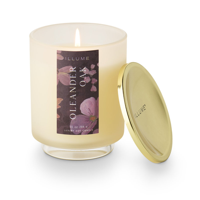 Bougie magnifique en verre Oleander Signature, 284G