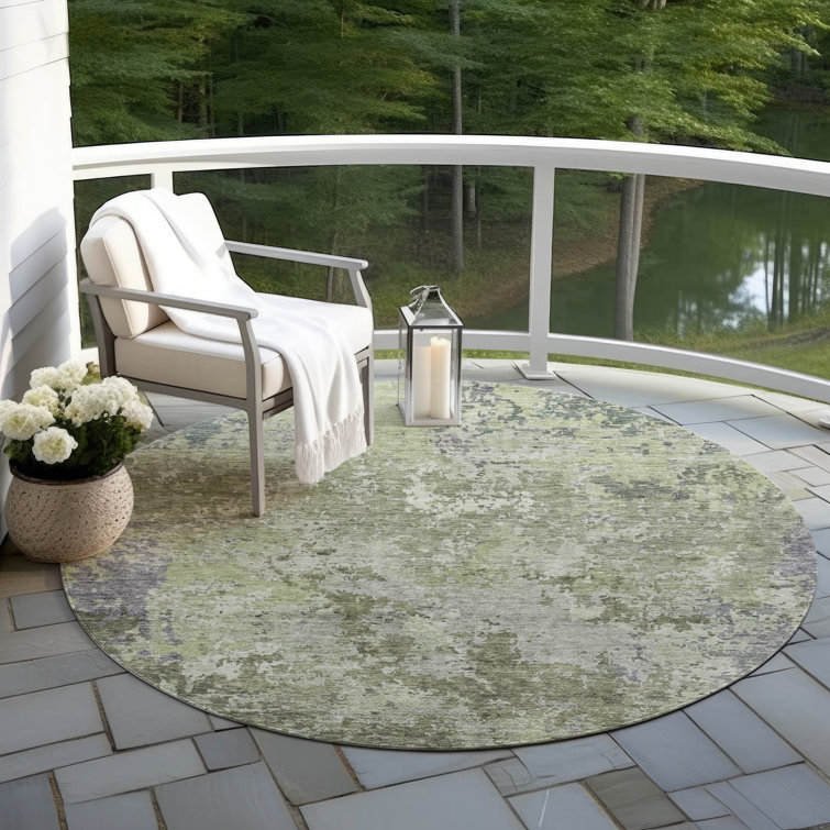 Machine Washable Indoor/Outdoor Cicel ACN1162 Green