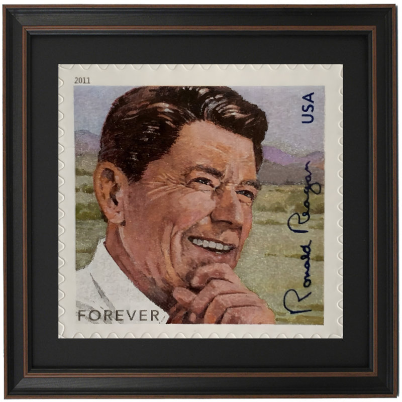 Timbre de Ronald Reagan 11c Forever, vers 2011 | Reproduction encadrée, H 24 po x l 24 po
