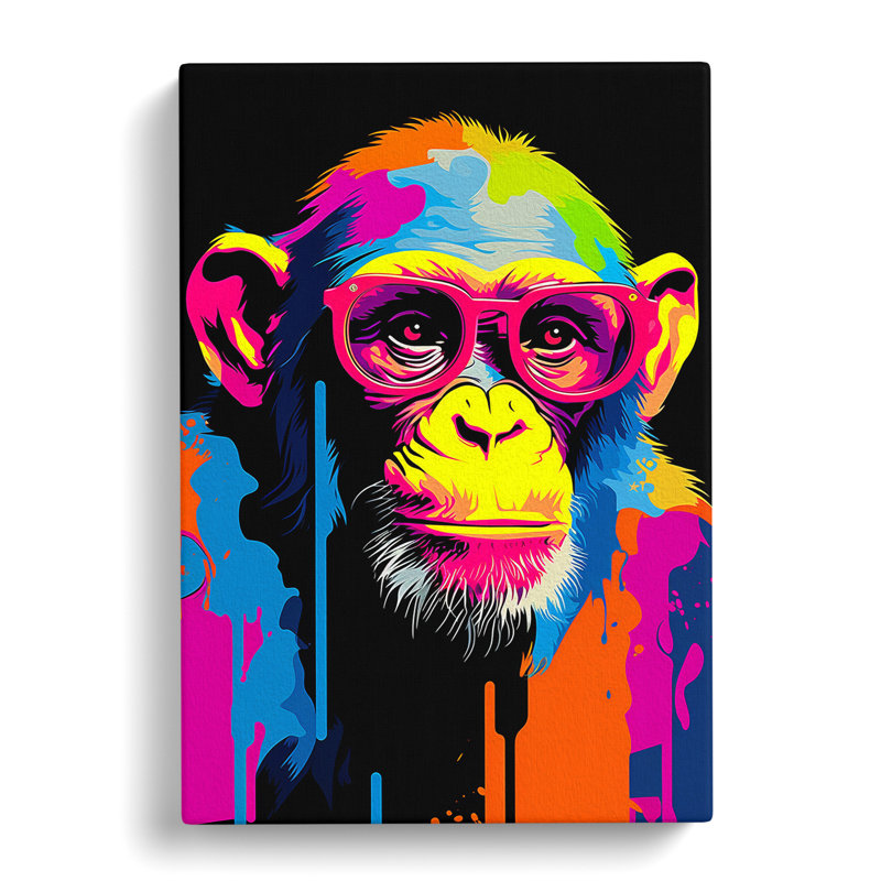 Monkey Pop Art - Wrapped Canvas, 50cm H x 35cm W x 3cm D