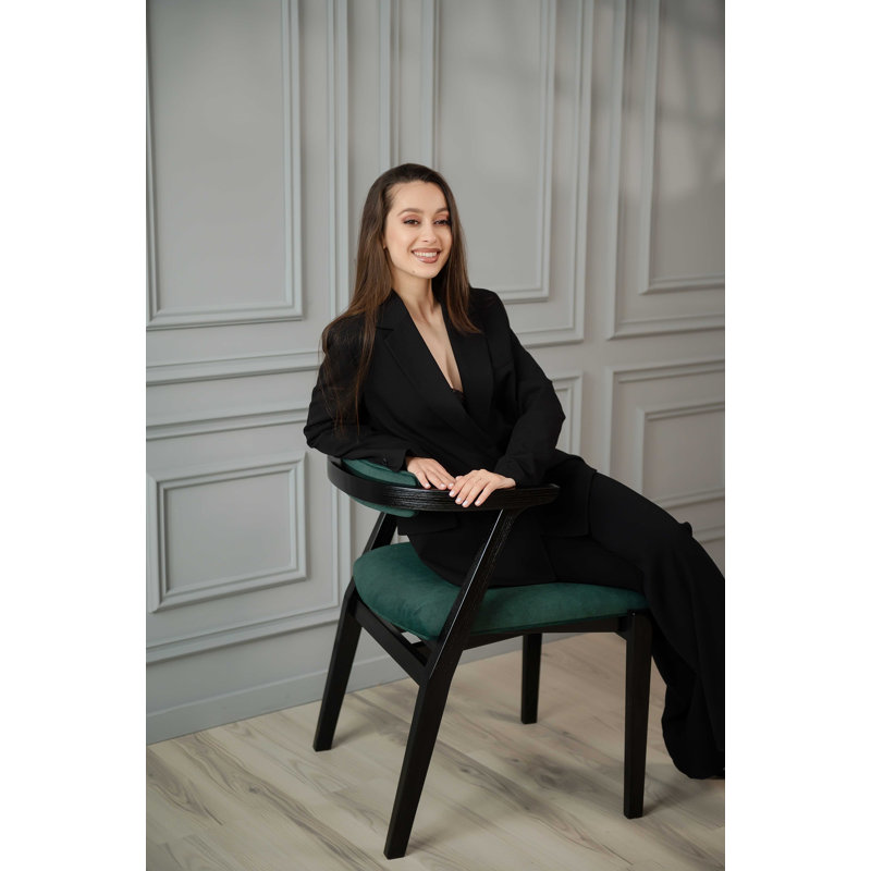 Ellis Dining Chair, Green, Black