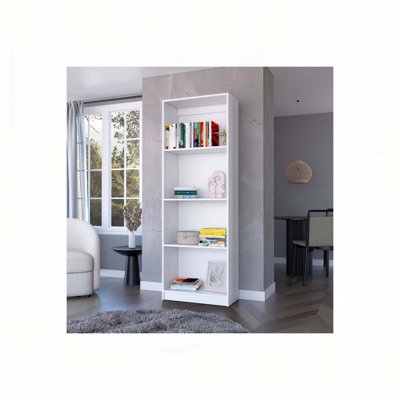 White Tier Storage Shelves Bookcase