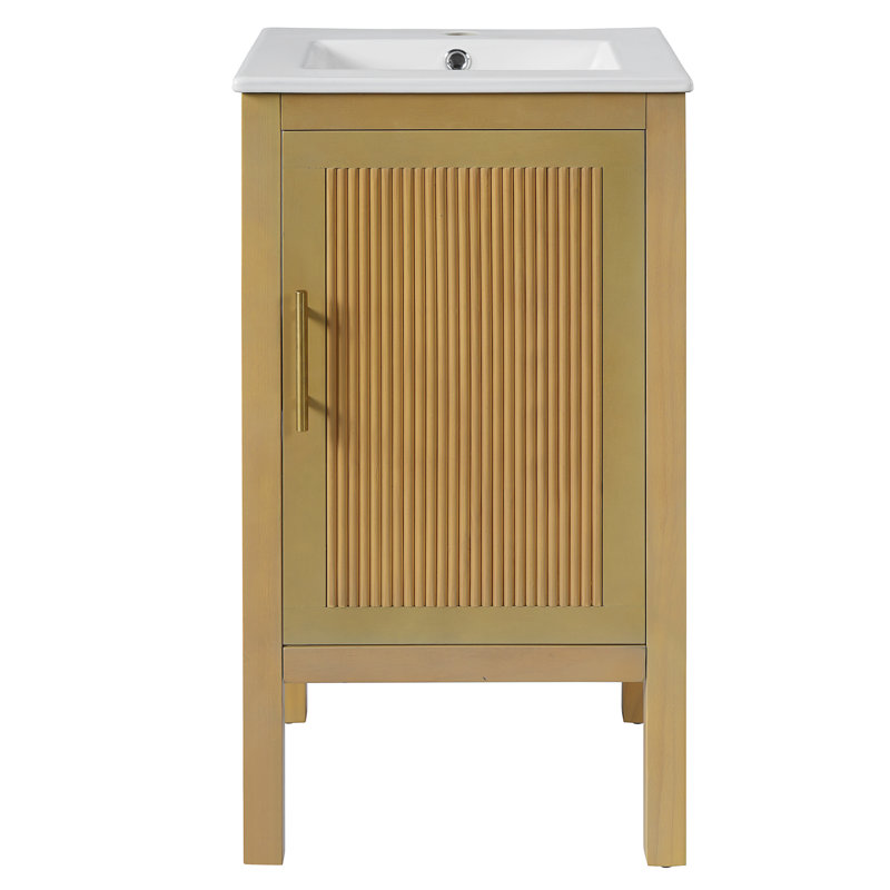 Petit meuble-lavabo 18 "avec plateau en céramique