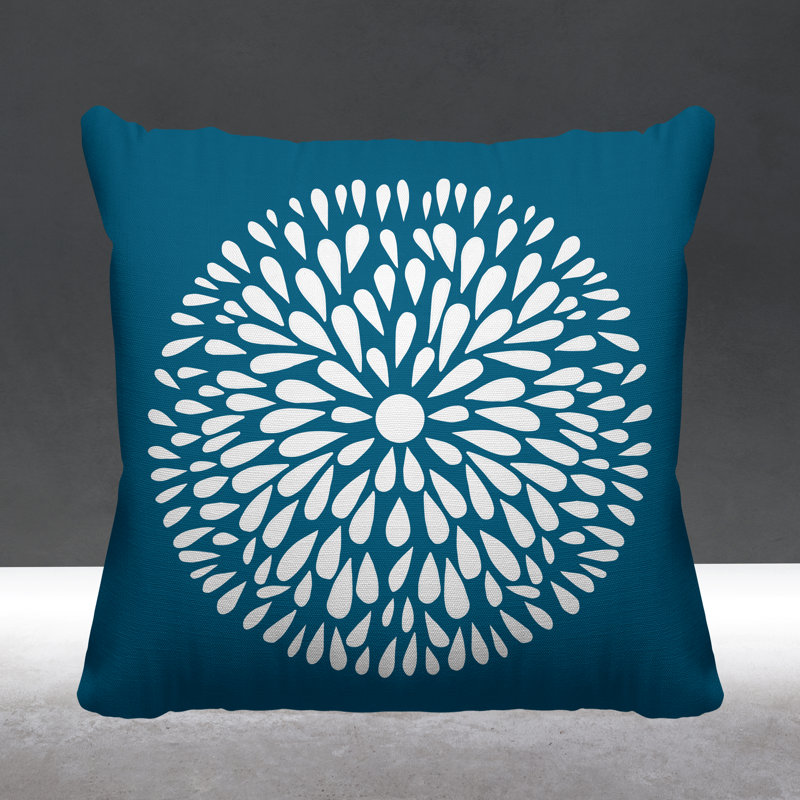 Coussin Pheobe, Turquoise, 15 po x 15 po, Carré