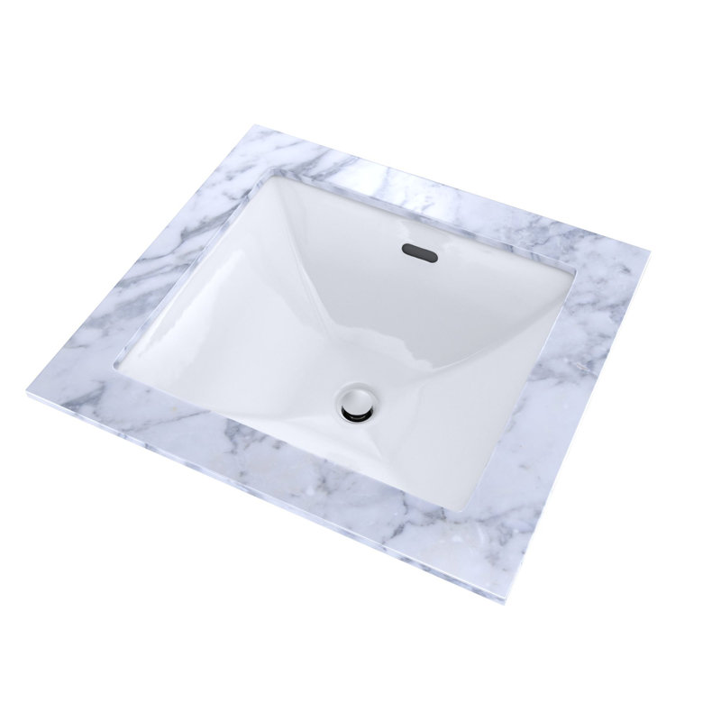 Legato™ Vitreous China Rectangular Undermount Bathroom Sink with Overflow, Cotton